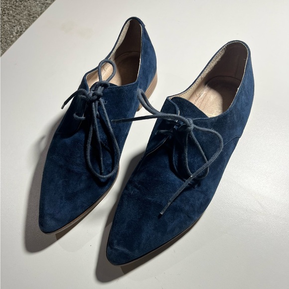 Shellys of London Navy Blue Suede Oxfords size 37 - Picture 4 of 4